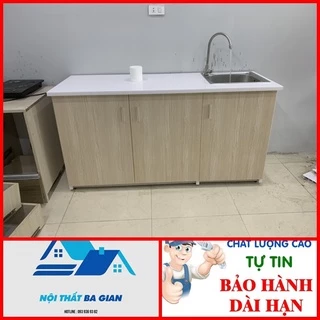 Tủ bếp nhựa đài loan kèm bồn rửa giá rẻ tại hà nội, kệ để đồ bếp bằng nhựa đài loan lắp đặt tại nhà