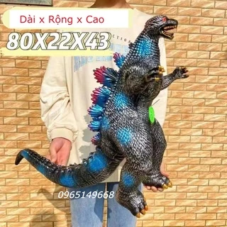 (80 cm) Đồ chơi quái vật Godzilla cao su mềm cỡ lớn phát nhạc