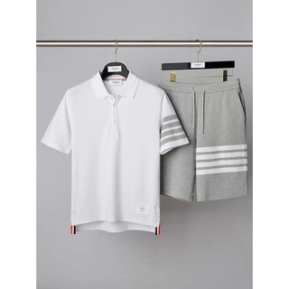 Thom Browne hợp thời trang mùa hè bộ đồ nam hai mảnh quần short ngắn tay bánh quế dáng rộng phù hợp với vẻ ngoài đẹp trai