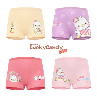 Bộ 4 Quần Lót Boxer Vải Cotton Thoáng Khí In Hoạt Hình Dễ Thương Cho Bé Gái