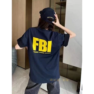 Áo Thun Ngắn Tay Cổ Tròn In Logo FBI 23 Thời Trang Cho Nam Nữ