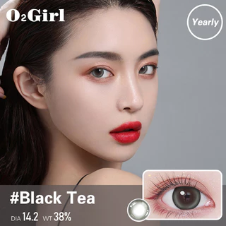 O2Girl Flagship Shop Kính áp tròng  lens cận 2 chiếc Màu sắc hàng năm Đúc cho phụ nữ Nâu Đen Xám Tiếp xúc Cận thị Kính sinh viên Kích thước tự nhiên Dia Non-Day Ném 14-14.5mm lens cận