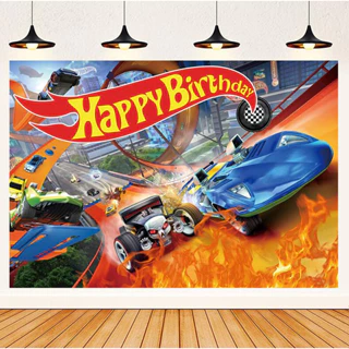 Hot Wheels Chụp Ảnh Phông Nền Nóng Đua Xe Tiệc Sinh Nhật Backgroud Cho Bé Trai Đồ Dùng Sinh Nhật Đua Xe Biểu Ngữ Cho Xe Sparkler Trang Trí Tiệc Sinh Nhật Tiếp Liệu