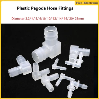 10Pcs Diameter 4mm~20mm Plastic Pagoda Joint  Equal-Diameter Right-Angle Elbow L-Shaped Joint Pipe Hose Connector Accessories Đầu Nối Ống Nước Chữ L