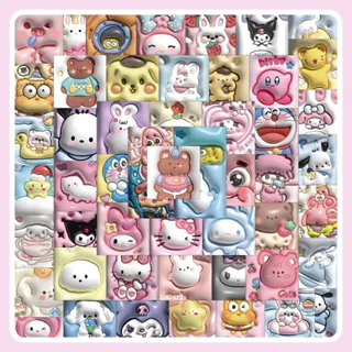 【Bộ 60】3D Sanrio Stickers Nhãn dán Sanrio 3D Chống Thấm Nước Trang Trí Dễ Thương