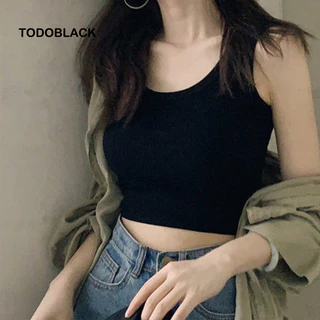 Áo croptop TODOBLACK chất liệu cotton thời trang mùa hè cao cấp dành cho nữ