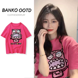 【BANKO】Áo Thun Tay Ngắn Dáng Rộng Phong Cách Hàn Quốc Thời Trang Cho Nữ Size S-3XL / 8