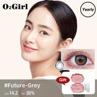 O2Girl lens cận cửa hàng flagship 2 miếng cosplay kính áp tròng màu xanh xám đường kính lớn tự nhiên năm ném nữ 14.2mm kính áp tròng cận thị sinh viên lens