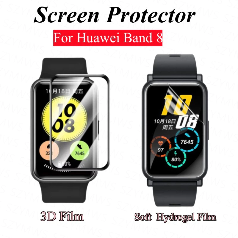 Miếng Dán Bảo Vệ Màn Hình Bằng Hydrogel Mềm Cong 3D Cho Đồng Hồ Thông Minh Huawei Band 8 Kính