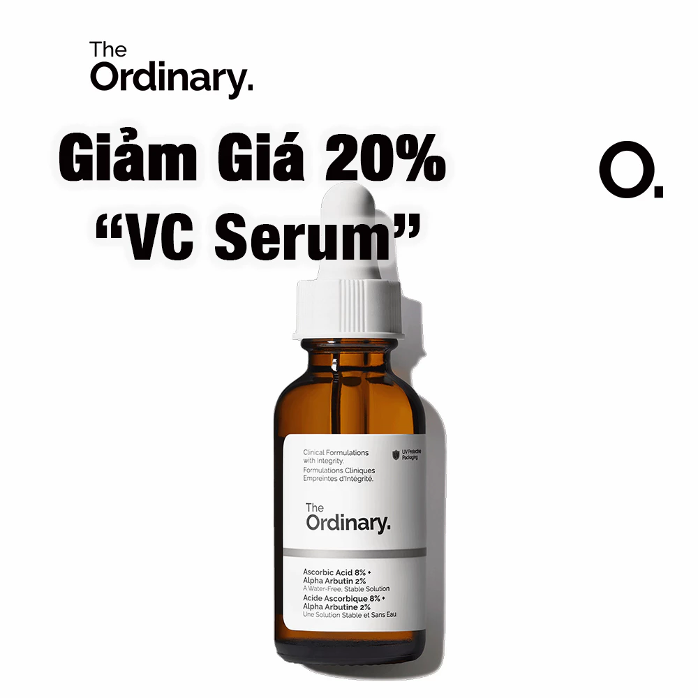 The Ordinary VC Tinh Chất Vitamin C Làm Mờ Vết Sẹo Mụn Và Vết Thâm - Ascorbic Acid 8% + Alpha Arbutin 2% 30ml