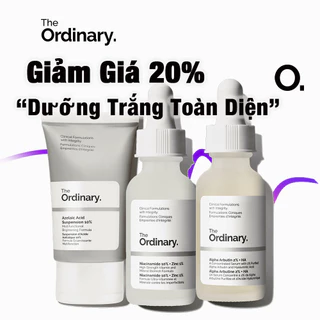 The Ordinary Bộ Ba Làm Trắng - Niacinamide 10% + Zinc 1% / Azelaic Acid Suspension 10% / Alpha Arbutin 2% + HA (Có Bán Lẻ)