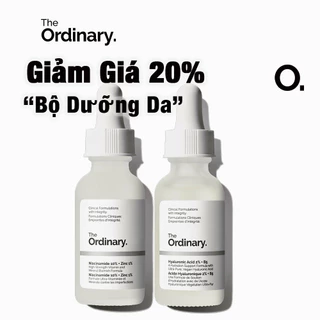 [1/2 Chai] The Ordinary Bộ Dưỡng Da Niacinamide Serum Hydra B5 - Hyaluronic Acid 2% + B5 / Niacinamide 10% + Zinc 1% - 2x30ml (Có Bán Lẻ)