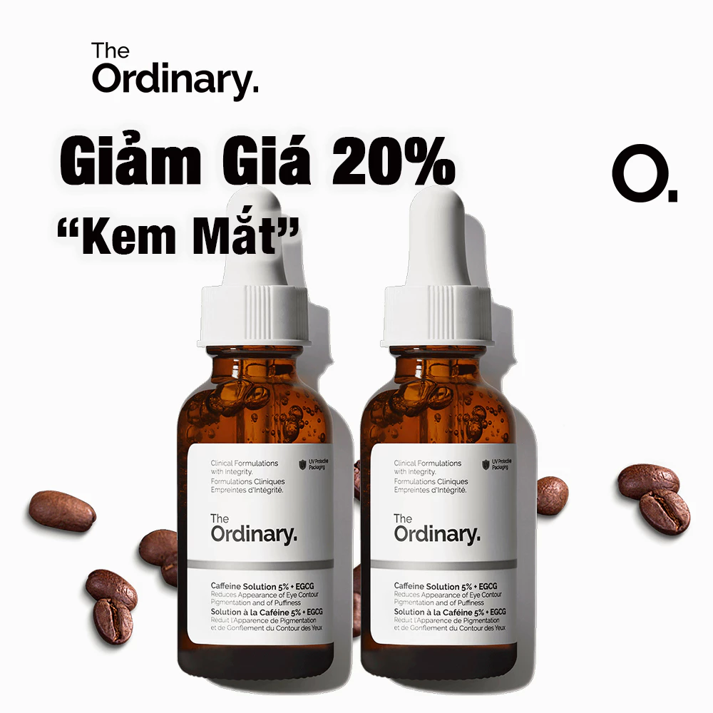 [1/2 Chai ] The Ordinary Xóa Quầng Thâm Mắt Caffeine Solution 5% + EGCG Giảm Bọng Mắt Dưỡng Mắt 30ml