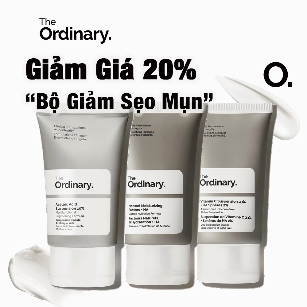 The Ordinary Bộ Sưu Tập Kem Azelaic Acid 10% / Vitamin C Suspension 23% + HA Spheres 2% / Natural Moisturizing Factors + HA 30ml