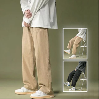 【M-5XL】Unisex quần ống rộng đồng bằng simple quần dài nam thời trang hàn quốc quần baggy nữ bigsize quần nữ