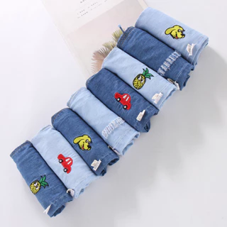 Puppy Car Thêu Trẻ Sơ Sinh Quần Denim Mùa Hè Mới Bé Gái Quần Hoạt Hình Bé Gái Quần Áo Trẻ Em (1-5 Tuổi)