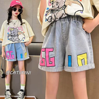 CATIMINI Quần Short denim Mỏng Dáng Rộng Thời Trang Mùa Hè Cho Bé Gái Lớn Tuổi