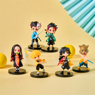 Set 6 Mô Hình Mô Phỏng Nhân Vật Phim Hoạt Hình Demon Slayer Bằng PVC