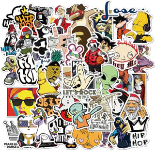 Bộ 100 Miếng Dán PVC Chống Thấm Nước Hình Hip Hop Vui Nhộn Trang Trí Laptop / Điện Thoại / Mũ Bảo Hiểm