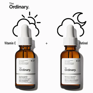 The Ordinary Bộ Vitamin C & Retinol / Ngăn ngừa Buổi sáng & Hiệu chỉnh Ban đêm - 2x30ml (Có Bán Lẻ)