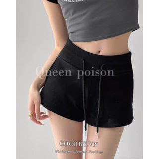 Cocorygirl Quần short Thể Thao Nữ Lưng Cao Dây Rút Thời Trang