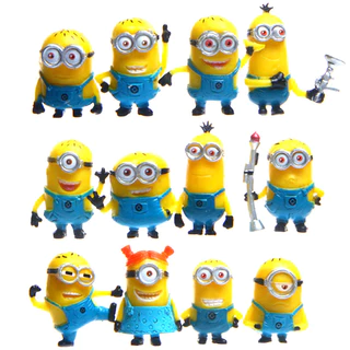 12 Minions Bộ Phim Thu Nhỏ Nhân Vật Minion Móc Chìa Khóa Bộ Đồ Chơi Trẻ Em