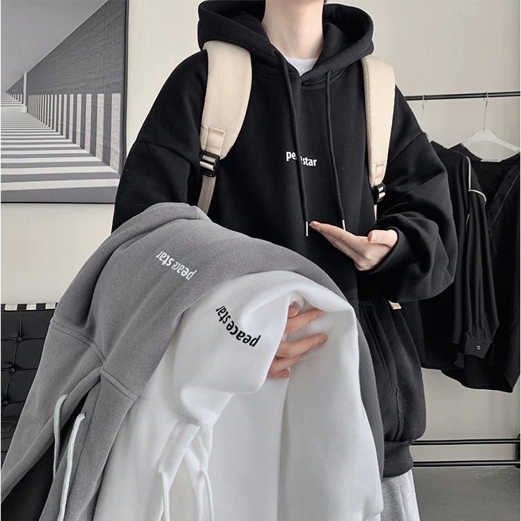 Áo Hoodie Tay Dài Dáng Rộng Phong Cách Thời Trang Hàn Quốc Cho Nam Giới Có Size M-5XL