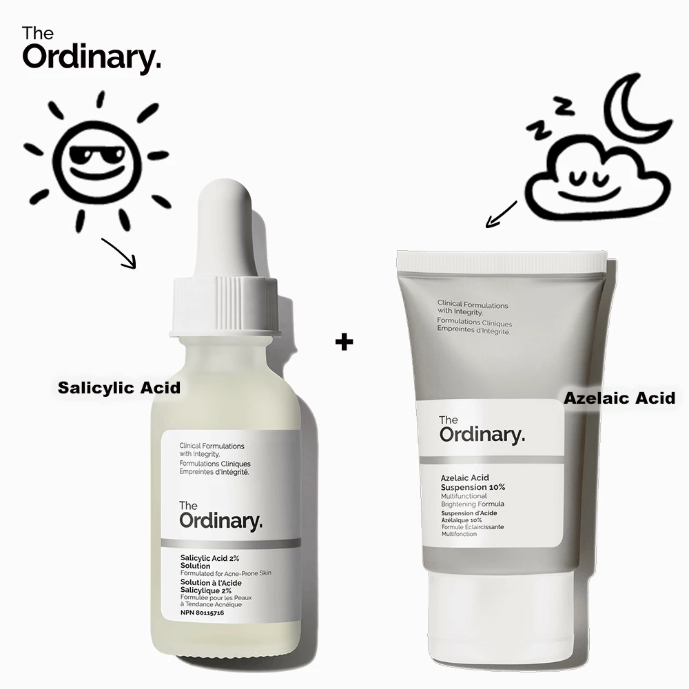 The Ordinary Bộ Axit Salicylic & Axit Azelaic / Kết Hợp Buổi Sáng Và Buổi Tối - 2x30ml (Có Bán Lẻ)