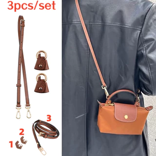 3pcs LONGCHAMP Set 3 Dây Đeo Túi Xách DIY Bằng Da 5 Màu Tự Chọn Không Cần Đục Lỗ