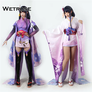 [Wetrose] Trang phục Genshin Impact Cosplay Costume Cos mới Raiden Shogun Baal EI Kage Shadow Kagemusha Shadow Warrior Raiden Shogun Real Shin Cosplay Costume Cosplay Bộ Kimono