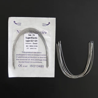 10 gói chỉnh nha nha khoa dây siêu đàn hồi màu tím đóng gói (5 trên và 5 dưới) orthodontic dental Super Elastic Wire Purple Packing