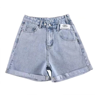 SELVZE Quần Short Denim Lưng Cao Ống Rộng Thời Trang Mùa Hè Cho Nữ