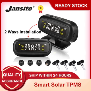 Jansite Thiết Bị Đo Áp Suất Lốp Xe Hơi TPMS Không Dây + 4 Cảm Biến Bên Ngoài