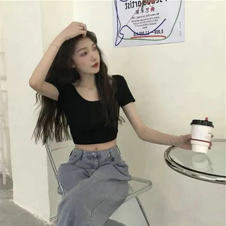 Summer 2023 Fashion Slim Backless T-shirt for Women