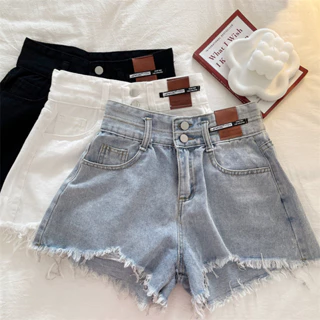 Quần Short Denim Lưng Cao Co Giãn Phong Cách Hong Kong Thời Trang Mùa Hè Hàng Mới Dành Cho Bạn Nữ