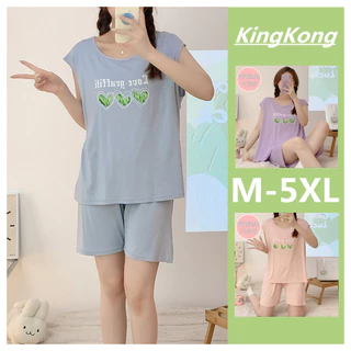 Bộ Đồ Ngủ Pijama Không Tay Plus size M-5XL Thời Trang Mùa Hè Cho Nữ