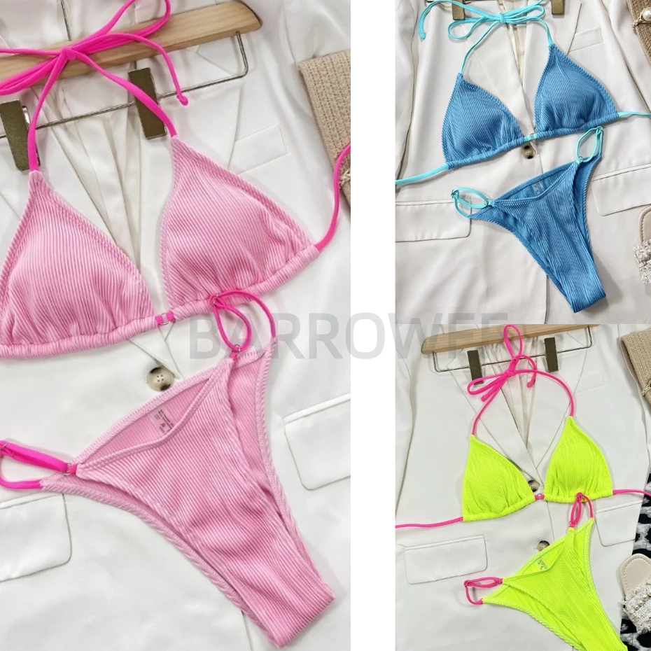 Brroa Bộ Bikini Hai Mảnh Hở Lưng Và Quần Lọt Khe Cắt Cao Gợi Cảm Cho Nữ