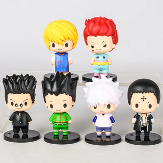 6 Cái / bộ HUNTER × HUNTER Chokorin Gon Freecss Figura Killua Kurapika Leorio Hisoka Lucilfer PVC Nhân Vật Đồ Chơi Trang Trí Búp Bê