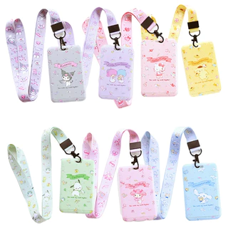 Móc Khóa Đựng Thẻ ID Họa Tiết Hoạt Hình Kuromi Cinnamoroll Pompompurin Dành Cho Học Sinh Nam Nữ