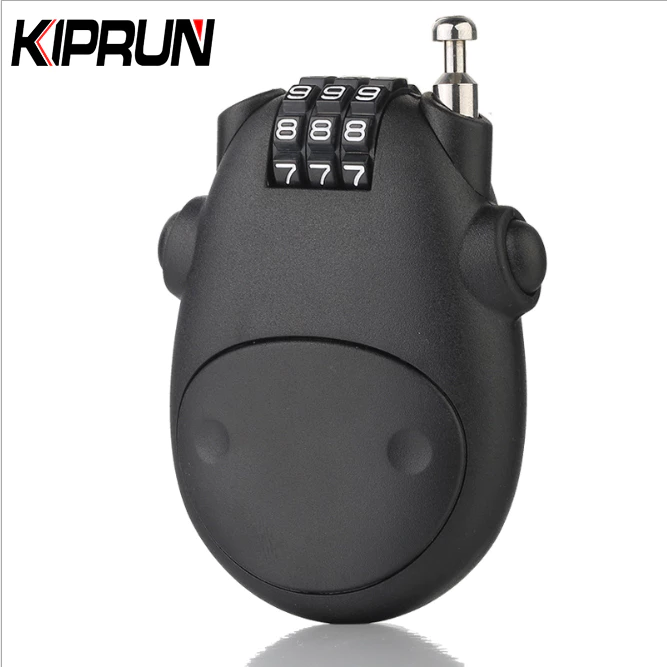 Khóa Cáp KIPRUN, Khóa Xe Đạp Kết Hợp Mật Khẩu 3 Chữ Số Du Lịch Mini Khóa Số An Toàn Với Dây Thép Có Thể Thu Vào 65cm Cho Hành Lý, Xe Đạp, Chống Trộm Ngoài Trời