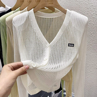 K Áo Khoác Cardigan Dệt Kim Mỏng Chống Nắng Thiết Kế Độc Đáo Quyến Rũ Thời Trang Mùa Hè Cho Nữ