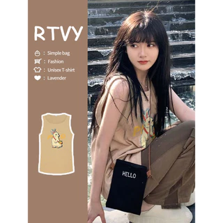 【RTVY】Áo Tank Top Vải Không Tay Phong Cách retro Mỹ Có 3 Màu