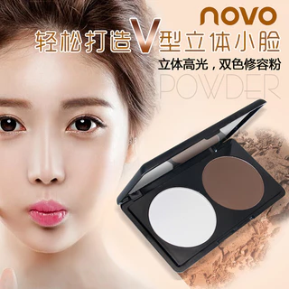 Novo  Màu sắc hai màu Contouring Plate Highlight Contouring all-in-one Plate Nose Shadow nhấn mạnh Shadow mũi Contouring powder blush Plate Novo     NOVO5079修容粉