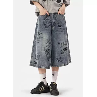 Quần Short Denim Ống Rộng Thời Trang Trẻ Trung Cho Nam quần short jean nam quần short nam ống rộng quần jean nam đẹp unisex Quần jean ống rộng nữ