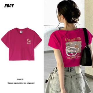 Áo Thun Croptop Cotton Tay Ngắn Dáng Ôm Thời Trang Dành Cho Nữ