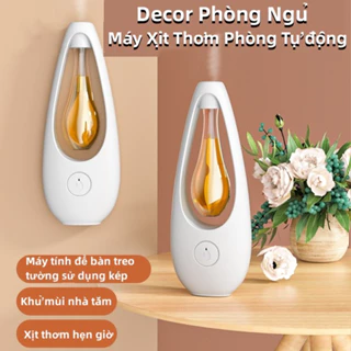 Máy khuếch tán tinh dầu mini máy xịt thơm phòng tự động máy xông tinh dầu phòng ngủ, tinh dầu thiên nhiên tinh dầu thơm để phòng khử mùi nhà vệ sinh decor phòng ngủ-sạc USB, Pin 1500mah,khuếch tán hương thơm,6 mùi hương đặc biệt