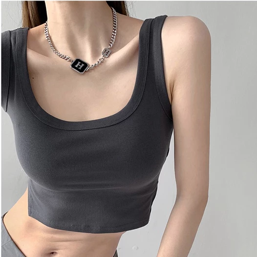 Áo Croptop Sát Nách Dáng Ôm Phong Cách Thể Thao Thời Trang Quyến Rũ Cho Nữ