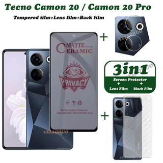 Kính cường lực bảo mật chống gián điệp 3in1 Tecno Camon 20 Pro 5G Phim gốm và mặt sau Tecno Camon 20 Bảo vệ màn hình