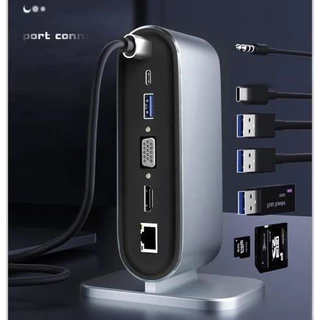 Đế Sạc USB C Hub 12 Trong 1 Với Đầu Đọc Thẻ Nhớ 4K HDMI & 1080P VGA 87W PD 100Mbps Ethernet USB3.0 SD TF