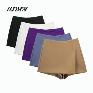 Quần váy UIBEY 7465 lưng cao màu sắc đơn giản thời trang